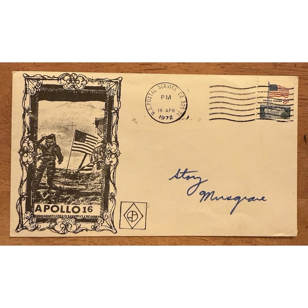 Apollo-16 Signed Story Musgrave Cover Cachet U.S. Postal Service CA 1972